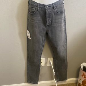 AGOLDE high rise slim fit button fly jeans